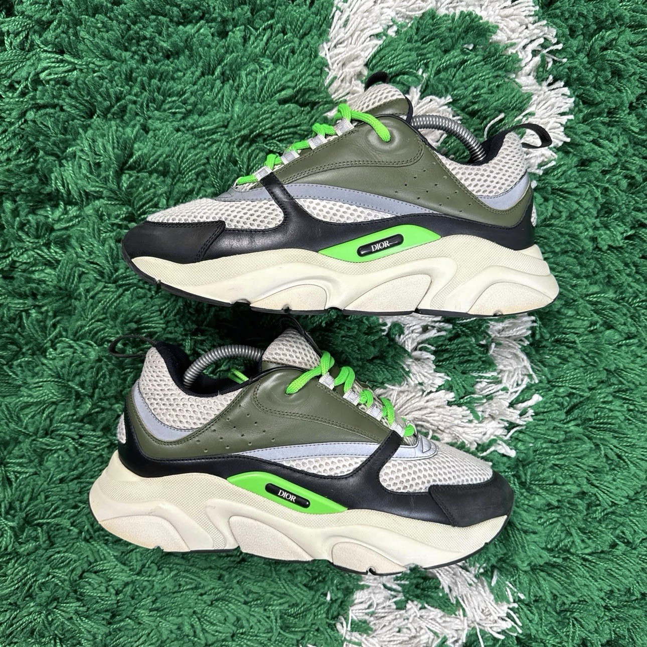Dior B22 Sneakers Size 8 Khaki Pistachio Cream Olive 41