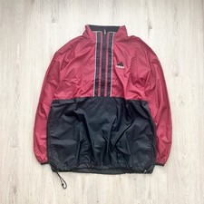 Vintage Adidas Windbreaker Men L Red Lightweight Pullover Jacket Logo 90s Y2K