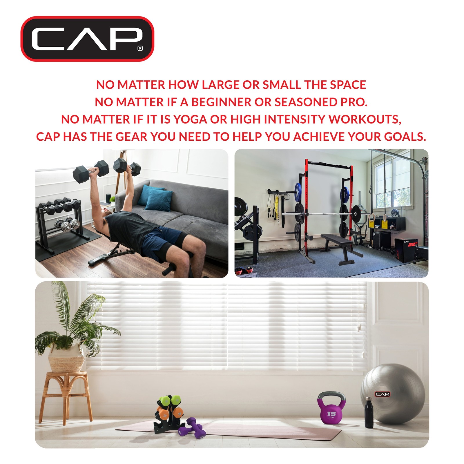 CAP Barbell 50 lb Adjustable Vinyl Dumbbell Set