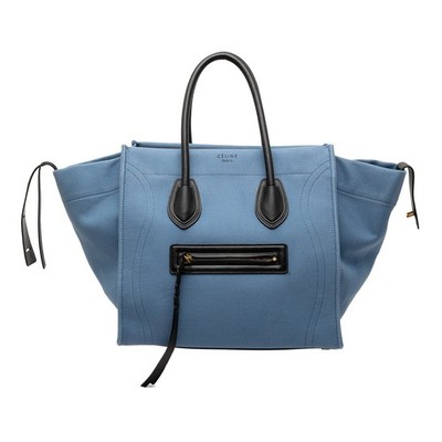 Celine Medium Denim Phantom Luggage Tote Pre-Loved Blue