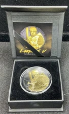 2019 Austria Leopold V 1 oz Silver Coin Gilded with Gold and Black Ruthenium