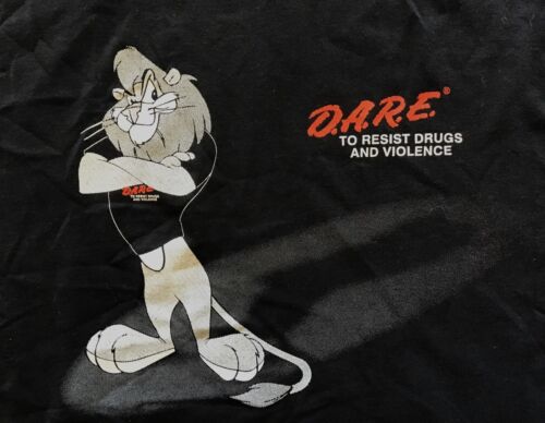 Darren the D.A.R.E. Lion Oro Valley AZ Police T-Shirt, Black, Size XL - Afbeelding 1 van 6