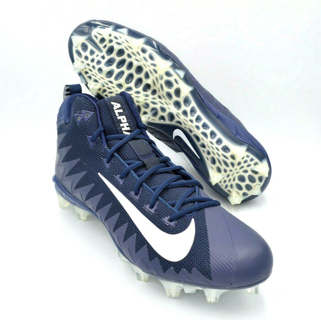 navy and white football cleats