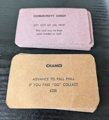 VINTAGE MONOPOLY WW2 1940s WAR TIME PACK - CARD PIECES, WOODEN BUILDINGS 453689 - Picture 8 of 12