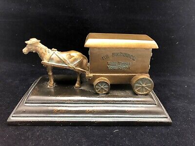 Badcock Furniture Brass Horse And Delivery Cart Figurine 100th