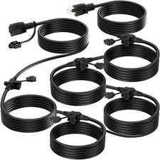 K KASONIC - Outdoor Extension Cord 50 FT Evenly Spaced 6 Outlets Plugs Black