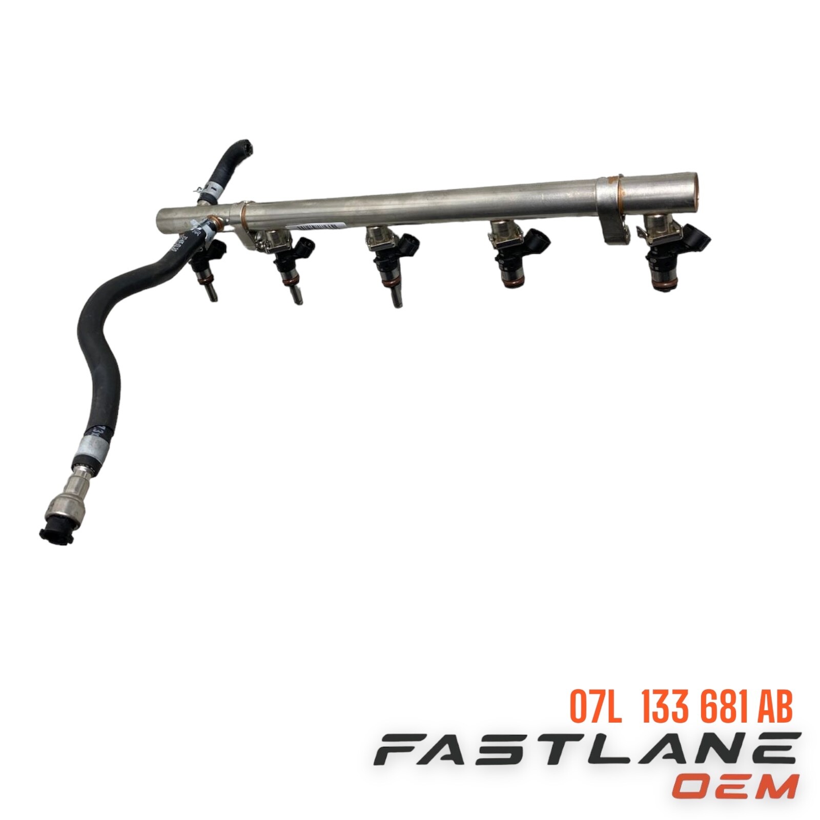 2017-2020 AUDI R8 RIGHT MPI FUEL INJECTORS RAIL OEM 07L 133 681 AB