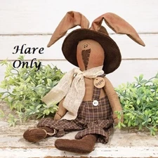 NEW Primitive BUNNY RABBIT Doll HOPPER HARE Rustic Country Rustic 20"Hx5"Wx3"D