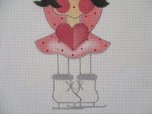 MHP 2521 Girl on Ice Skates Hand Painted Needlework Canvas - Picture 4 of 6