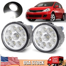 Pair Led Front Bumper Clear Fog Light Lamp Leftright For Nissan Versa 2007-2012