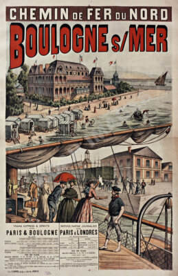 Bologne Mer Chemin de fer Nord vintage train travel poster 12x18