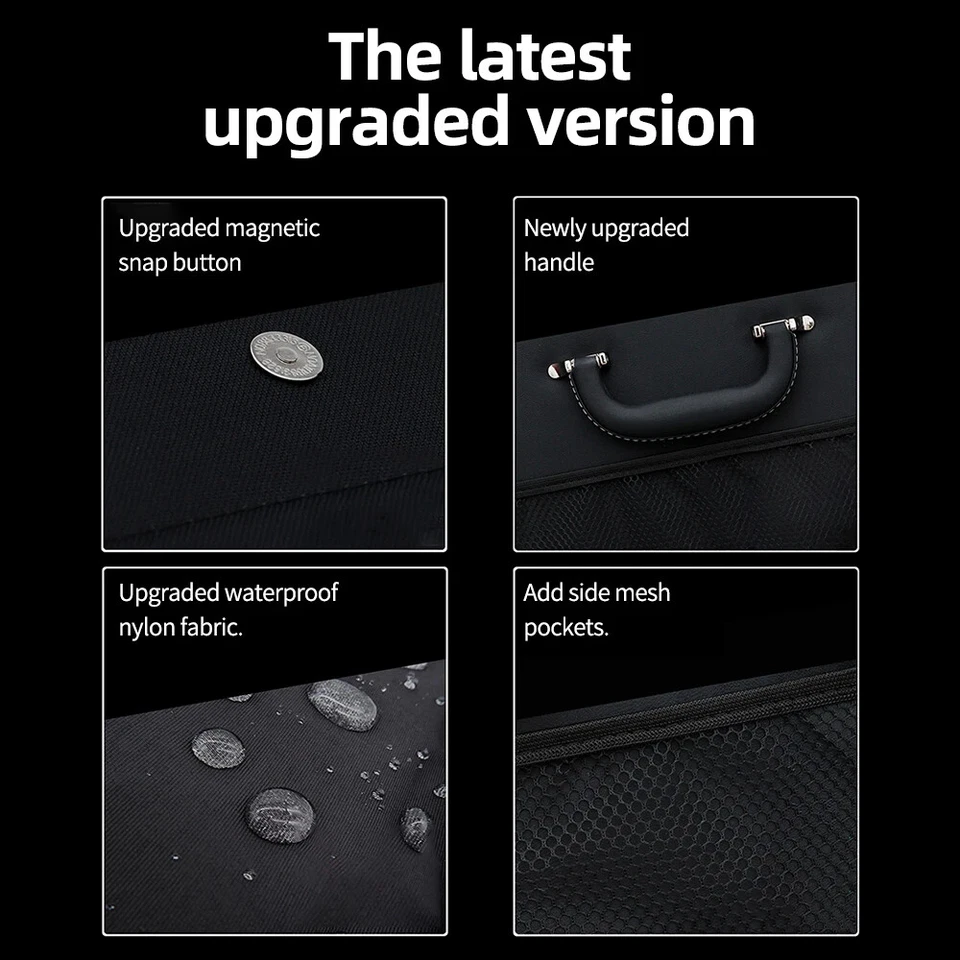 Organizador de maletero de gamuza para coche caja de almacenamiento plegable de cuero de gran capacidad portátil Foto 2 de 4