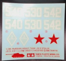 Tamiya | No. 35211 | 1:35 JS3 Stalin Decals