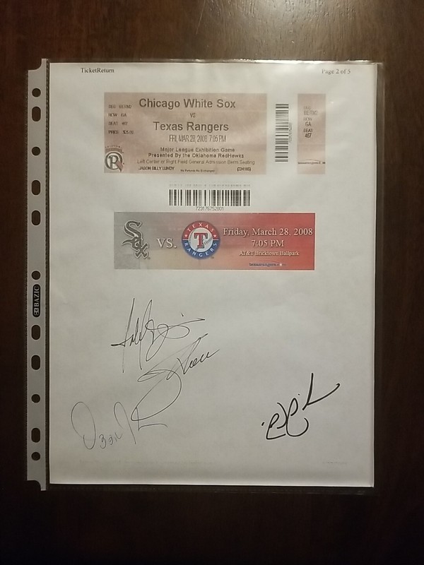 Jim Thome Harold Baines Ozzie Guillen Nick Swisher Autograph Ticket Stub.....