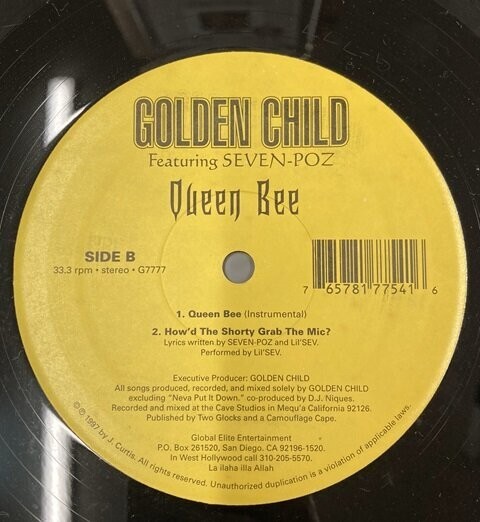 GOLDEN CHILD SEVEN-POZ Queen Bee レコード Golden Child Featuring Seven Poz / Queen Bee 1997 US