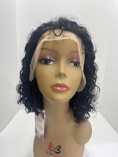100 HUMAN HAIR 13"X4" HD LACE FRONT WIG "WATER WAVE 10" INCH BOB A STYLE