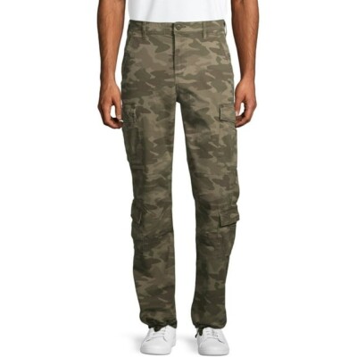 No Boundaries Camo Cargo Pant Stretch High Rise Olive Green Men's Size  30X30