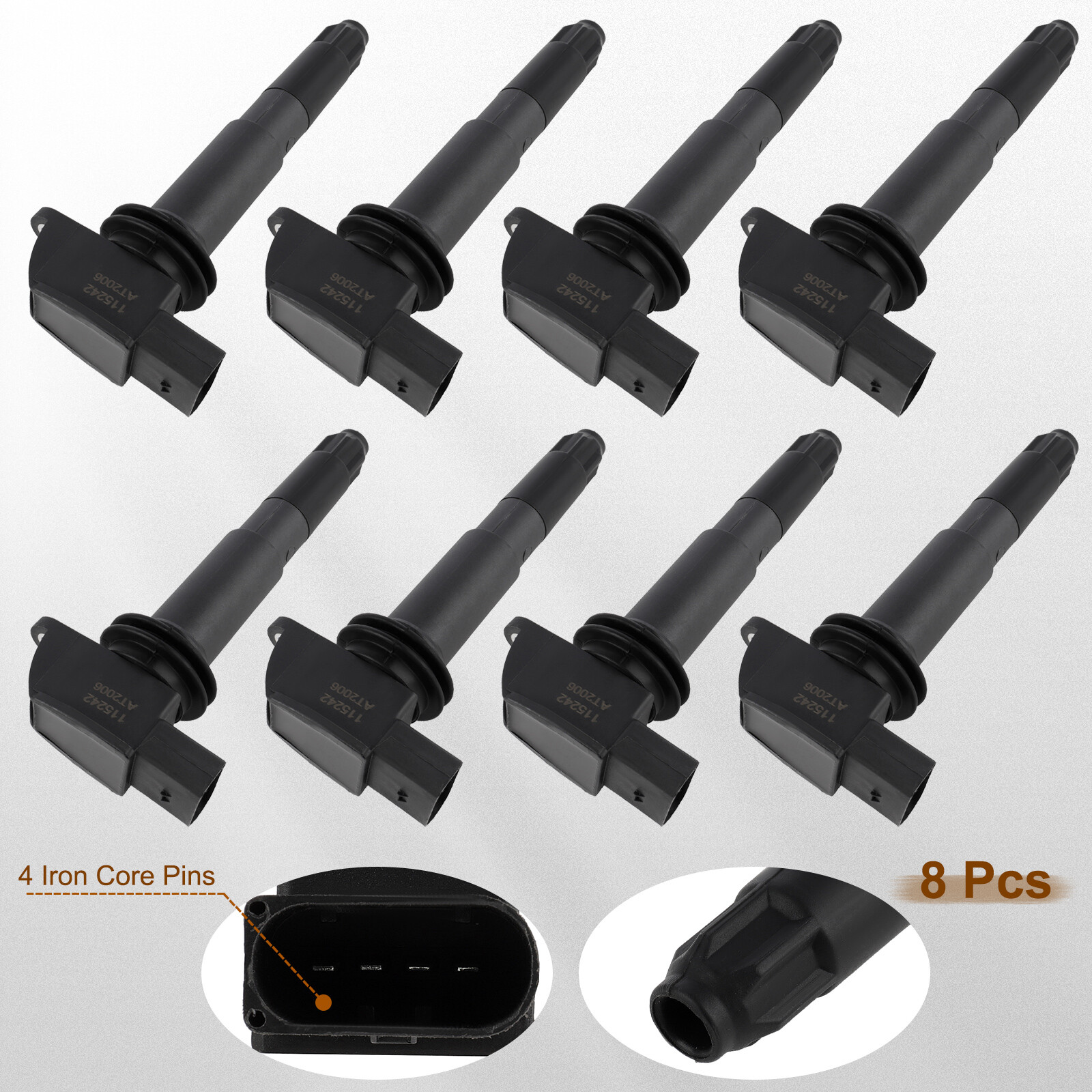 Quality 8x Ignition Coils for Porsche Carrera GT 5.7L 2004-2005 UF513