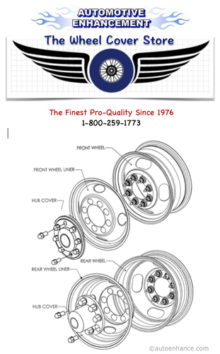 17" 8 LUG 2015 CHEVROLET SILVERADO 3500 LICENSED STAINLESS WHEEL SIMULATORS © - Picture 6 of 8
