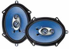 New PYLE PL573BL 6X8" / 5x7" 300 Watts 3-Way 4 OHM Car Stereo Speakers Pair Blue
