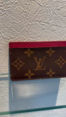 Louis Vuitton カードケース ブラウン/レッド LOUIS VUITTON M60703 Monogram Porte Cult Simple Business Card