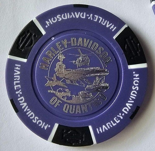 HARLEY-DAVIDSON OF QUANTICO (VA) Purple/Black Signature Poker Chip - Picture 2 of 3