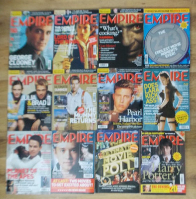 EMPIRE MOVIE MAGAZINE JAN to DEC 2001 PICK YOUR MAGAZINE issues 139 to 150