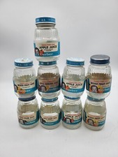 Lot of Vintage Gerber Baby Food Jars Bottles 1980s 1990s Juice Fruits Labels E
