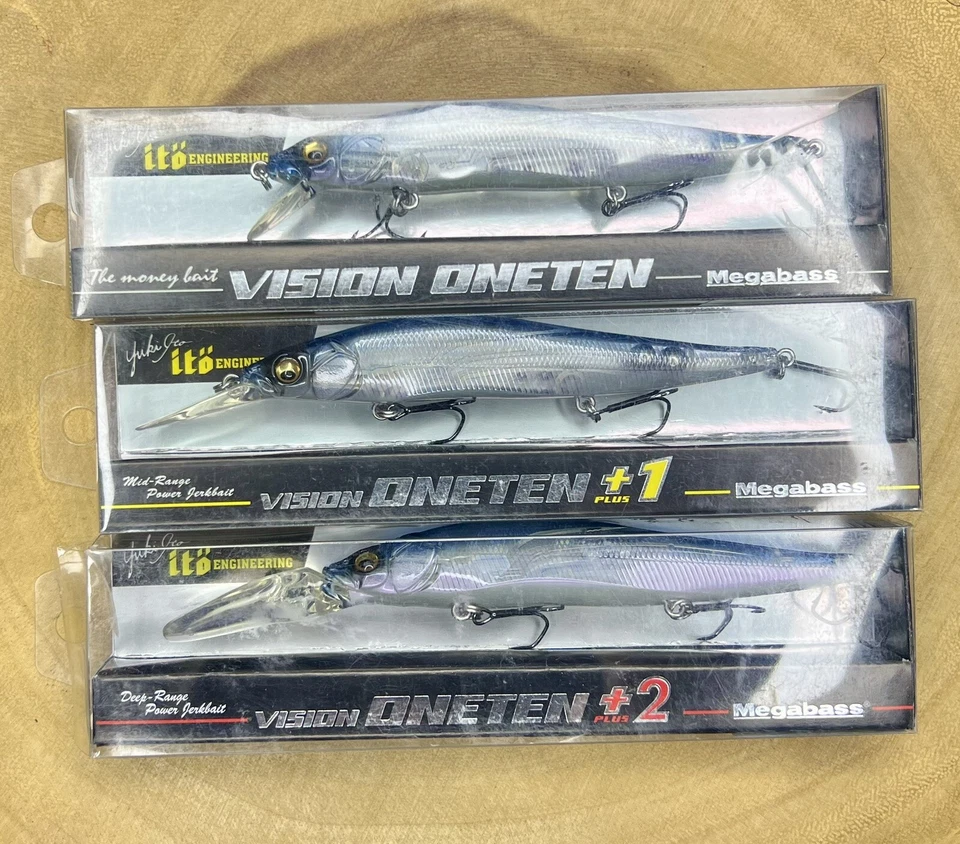 Megabass (Lote de 3) Ito Vision 110, 110+1, 110+2 Jerkbaits Suspendentes ¡Nuevo! Foto 2 de 4