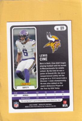 2022 Panini Absolute Signature Rookies #184 Lewis Cine Vikings NM