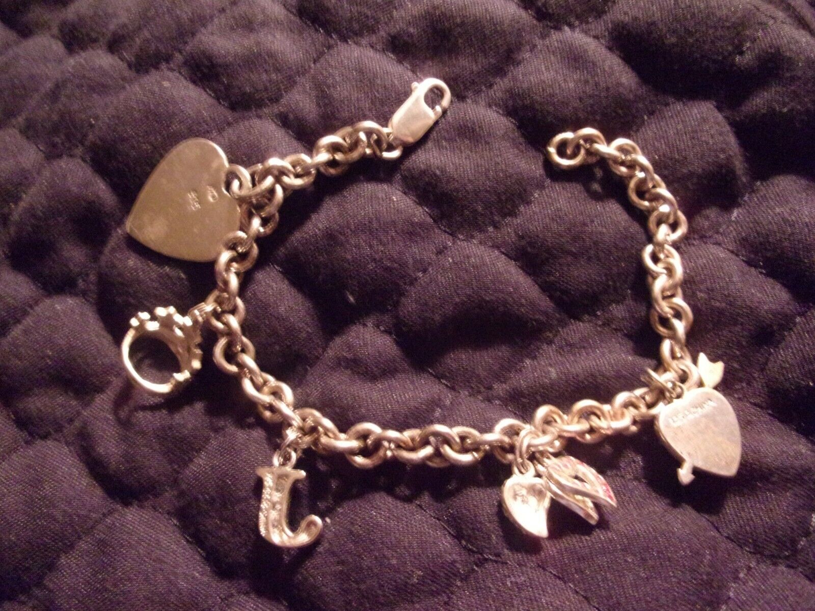 VERY NICE STERLING SILVER CHARM BRACELET WITH 5 C… - image 3