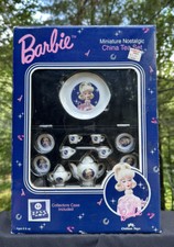 Barbie Miniature Nostalgic China Tea Set Chilton Toys NEW  Collectors Case 1996