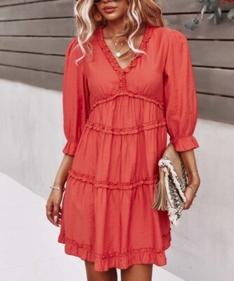 orange empire waist dress supreme fashion orange ruffle accent empire waist dress Size S