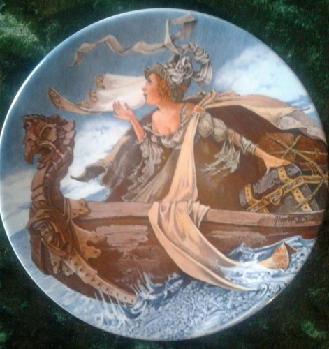 2 Plates, Longton Crown Pottery The Franklin's Tale, Canterbury Tales Plate MINT - 第 1/4 張圖片