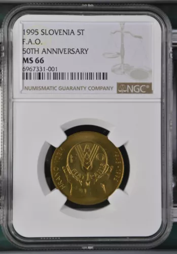 1995 Slovenia 5 Tolarjev FAO 50th Anniversary - NGC MS 66