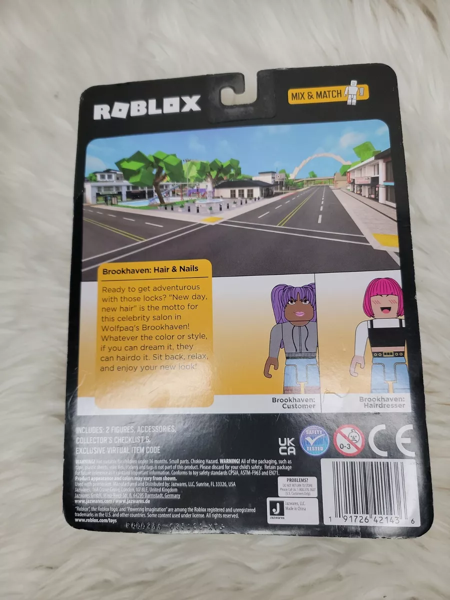 Roblox - 2 Bonecos de 7cm - Brookhaven: Hair And Nails - Sunny