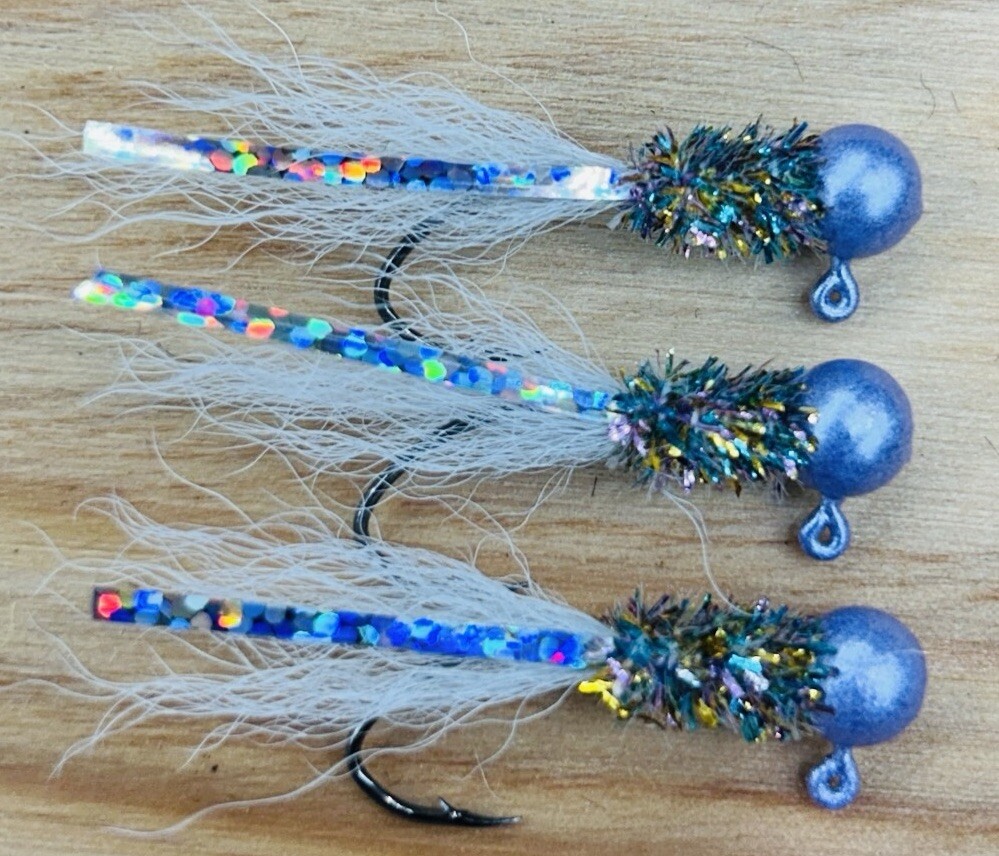 Crappie Getter AX Head Hair Jig Silver Grey Ghost Crappie Getter AX Head Hair Jig Silver Grey Ghost