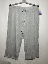 Women's Plus Size Beautifully Soft Cropped Pajama Pants - Stars Above Gray 2X