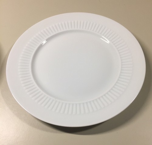 Ceralene Limoges Gadron White Ribbed Salad Plate 7 5/8" VHTF