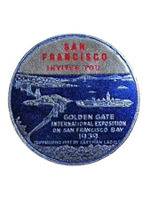 Vintage 1939 Golden Gate San Francisco International Expo Sticker Decal Rare HTF