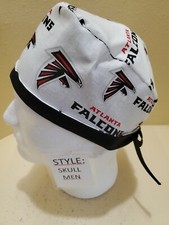 Atlanta Falcons NFL Men's Skull/Chemo Surgical Scrub Hat/Cap Handmade