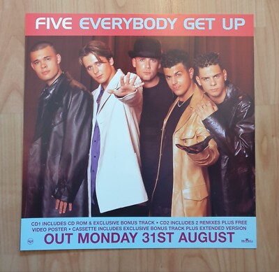 Five Everybody Get Up Promo Poster Ultra Rare 