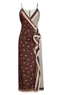 $798 VERONICA BEARD Marga Bi-printed Silk-blend Midi-dress 6 Multi Brown Ruffle | eBay $798 VERONICA BEARD Marga Bi-printed Silk-blend Midi-dress 6 Multi Brown Ruffle | eBay