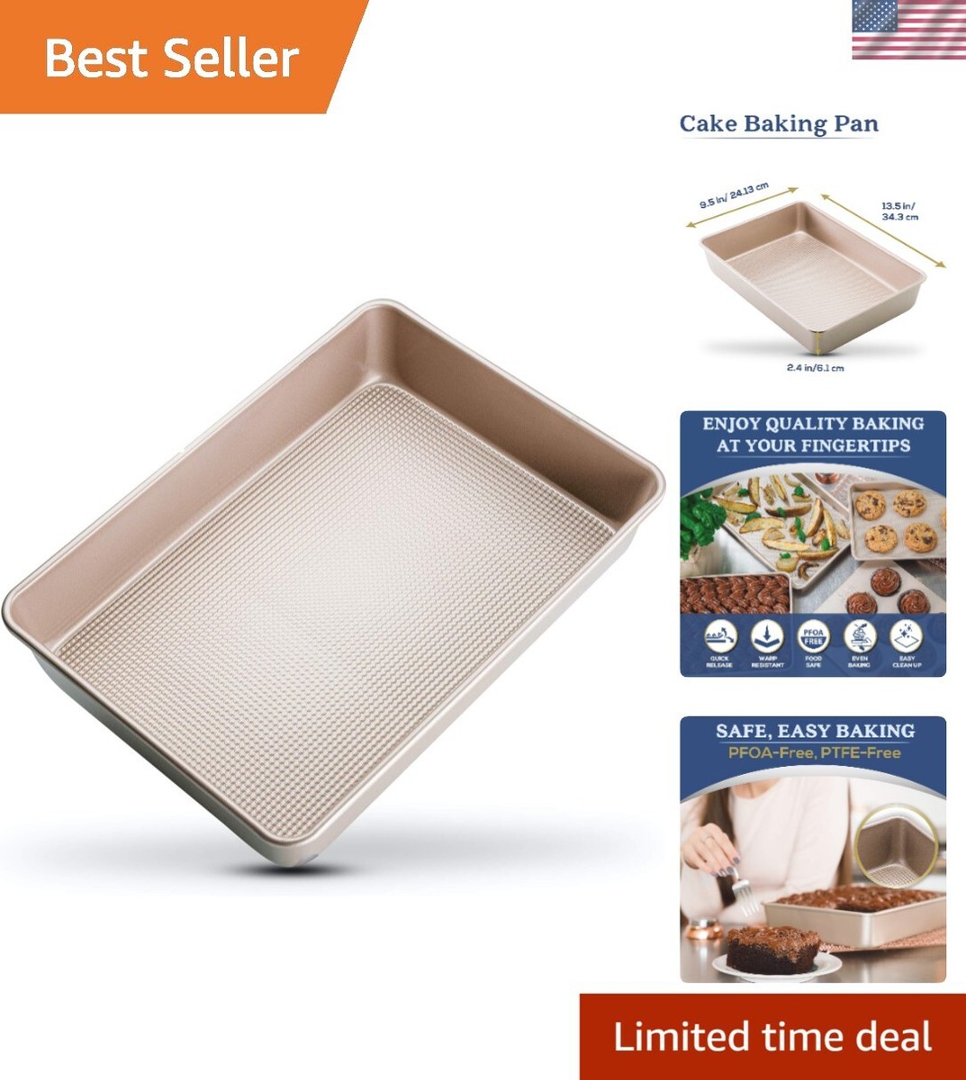 Stainless Steel Best 9x13 Cake Pan With Lid Perfect Baking Every
