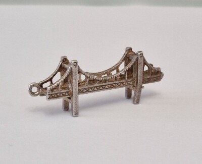 Vintage Brücke Anhänger Sterlingsilber Bettelkette Armband Golden Gate Geschenk