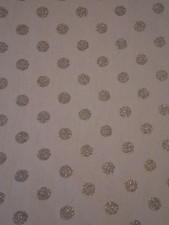 2 Yds White/Silver Glitter Polka Dot Cotton Fabric, 44"W, Price is BTY