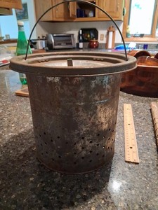 Vtg. Galvanized Minnow Bucket, Inside Strainer Liner Only, Put Inside any Bucket
