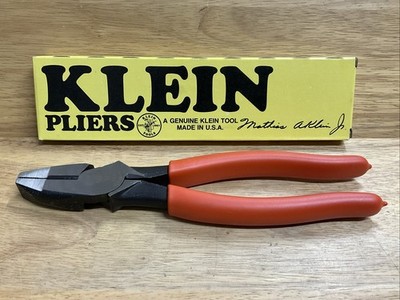 Vintage NOS Klein Tools HD2000-9NE 9'' Linemans Pliers Side Cutters Made In USA