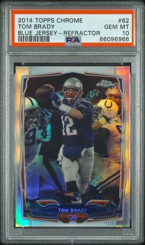 Tom Brady [Blue Jersey Refractor] #62 2014 Topps Chrome card