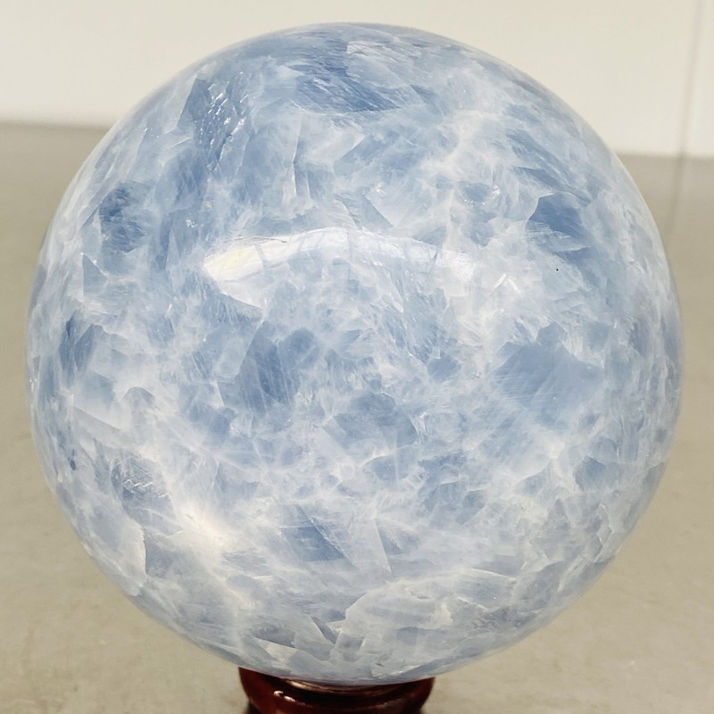 Natural Blue Celestite Crystal Sphere Ball Healing Madagascar 1600G (3.52LB)